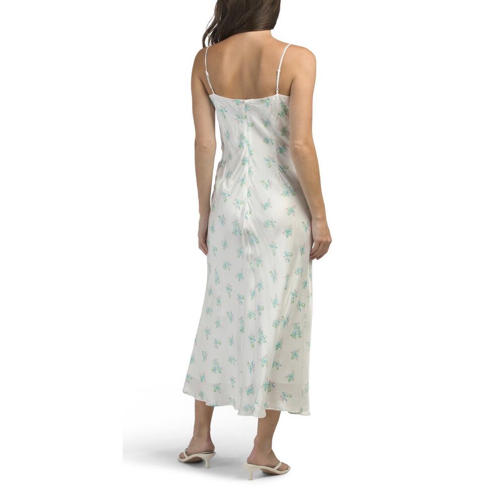 NWT French Connection Anna Fleur Floral Cowl Neck Satin Maxi Slip Dress Size 6 - Picture 2 of 13